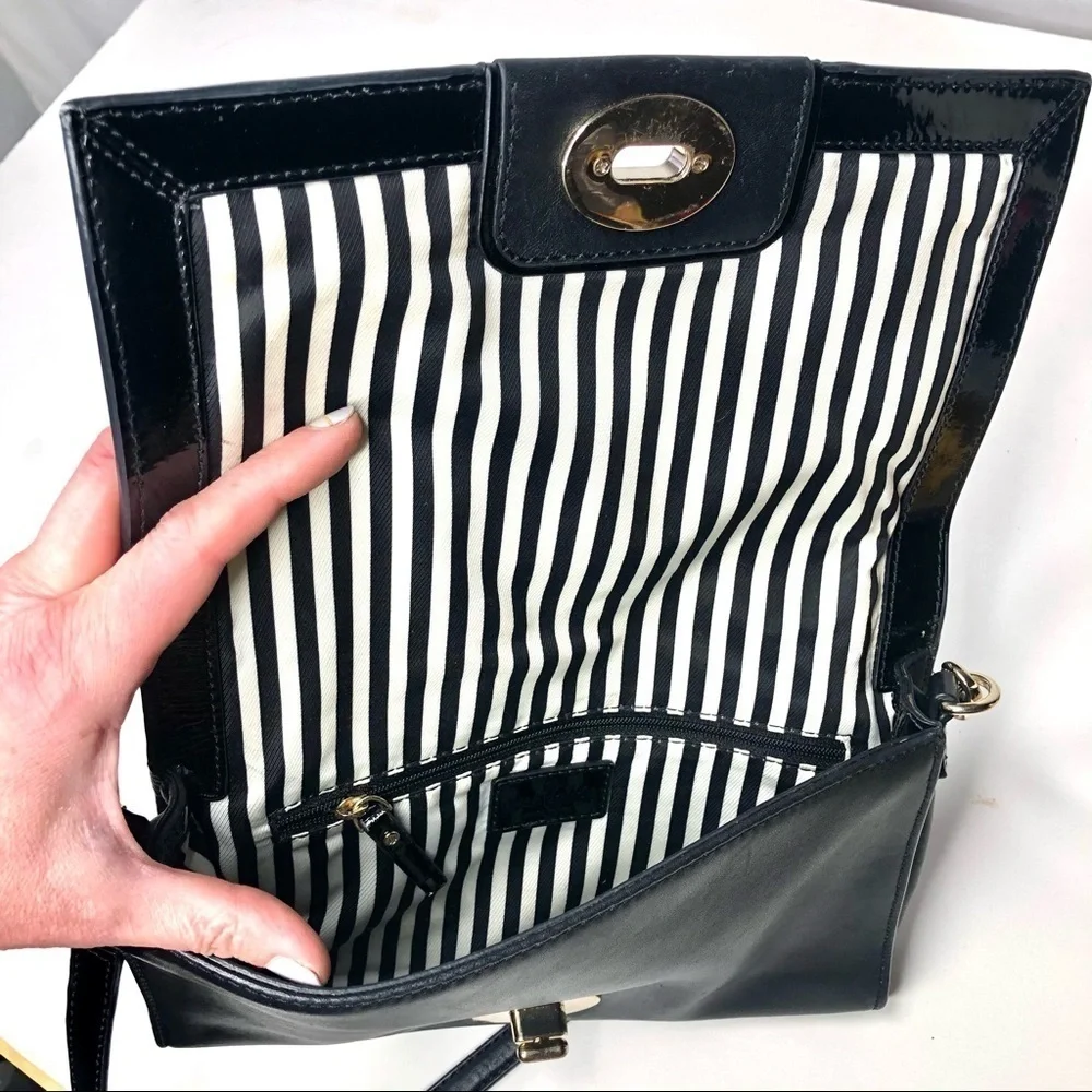 Kate Spade leather square crossbody purse black